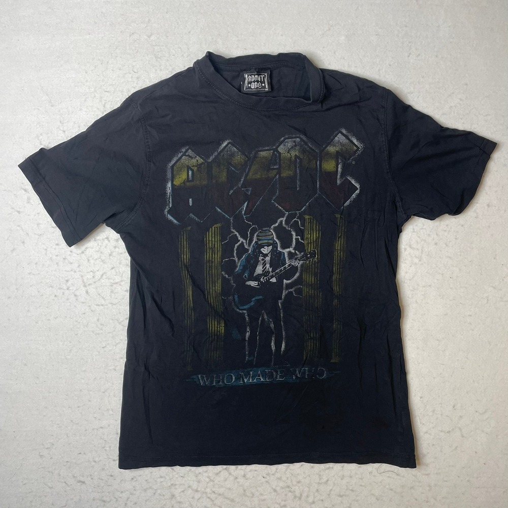 ACDC Who Made Who Band T Shirt Black Graphic Tee Adult Size